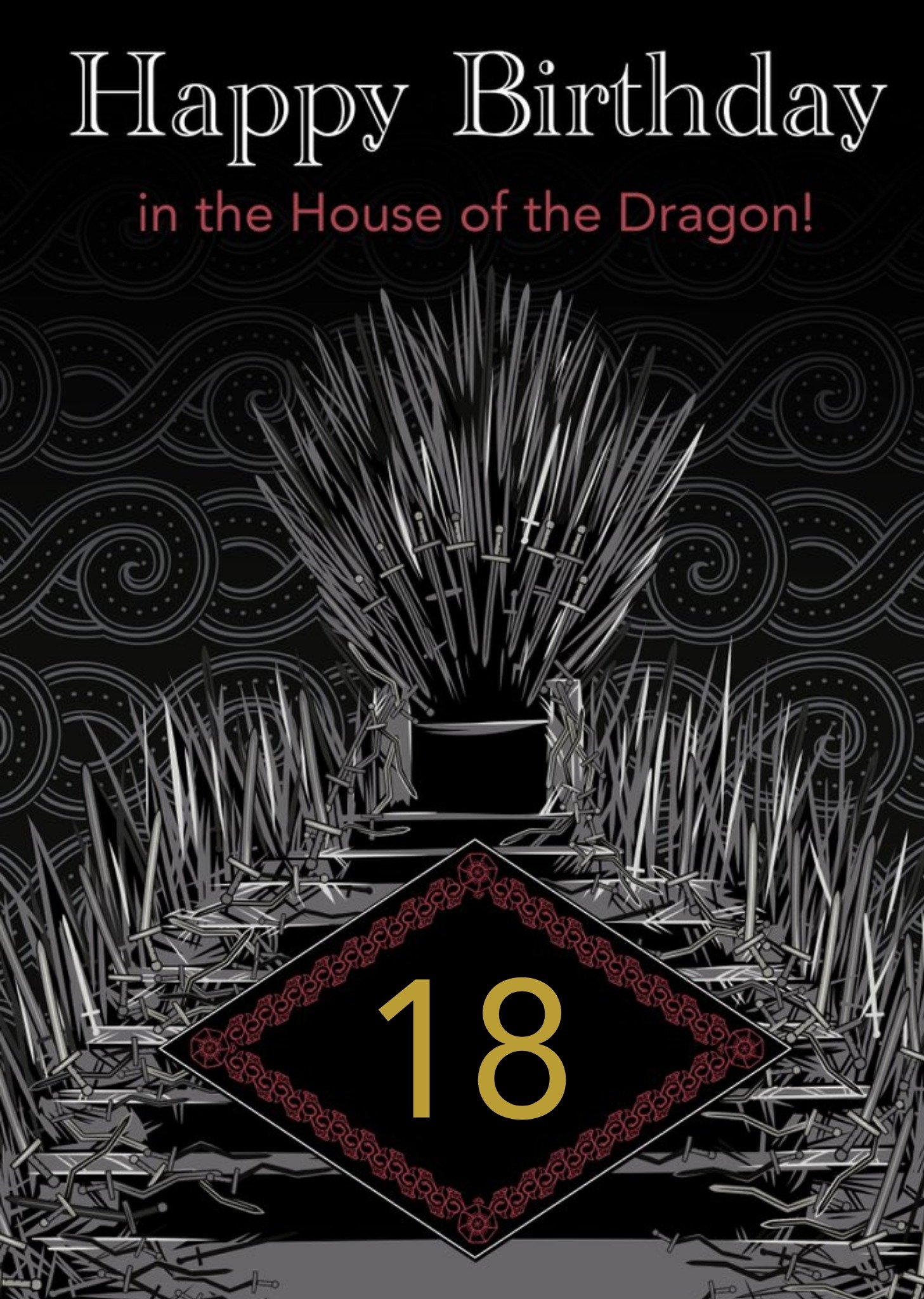 Game Of thrones House Of the Dragon 18th Birthday Card, Large