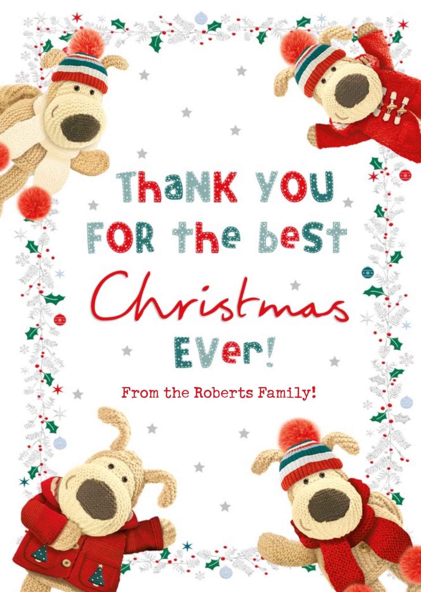 Boofle Thank You For The Best Christmas Card From The Family, Large