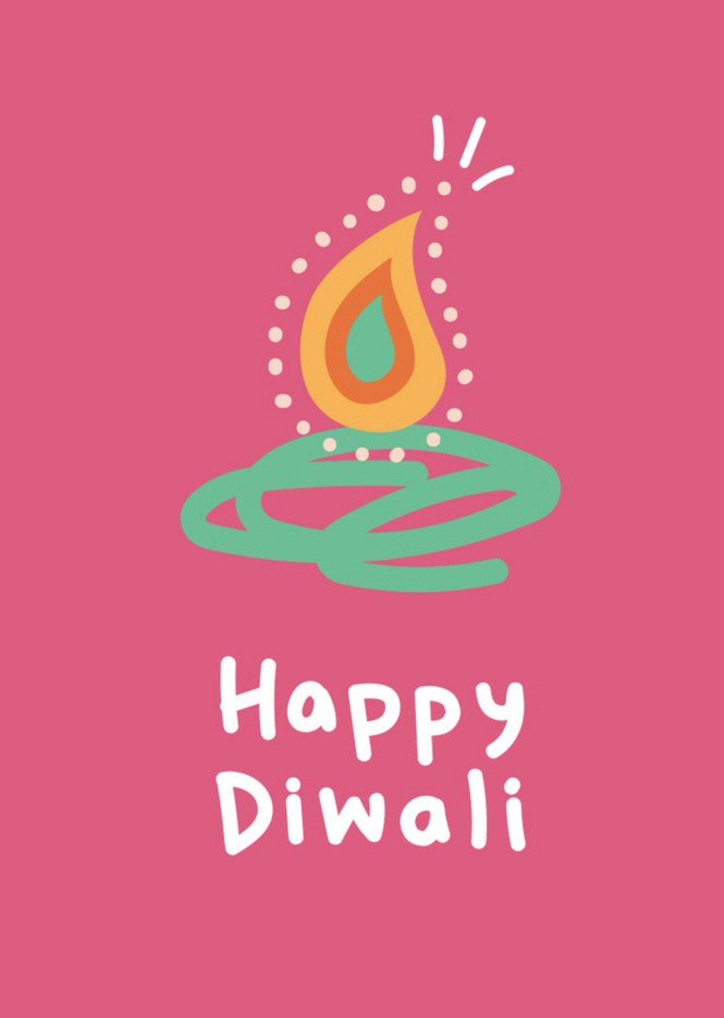 Moonpig Happy Diwali Simple Candle Card, Large