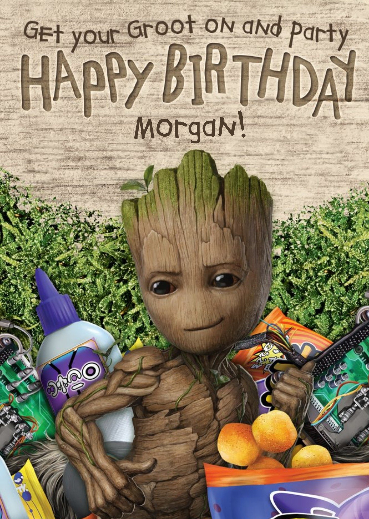 Marvel Illustration Of Groot I Am Groot Birthday Card, Large