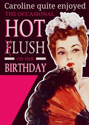 Retro funny humour hot flush menopause personalised friend birthday card