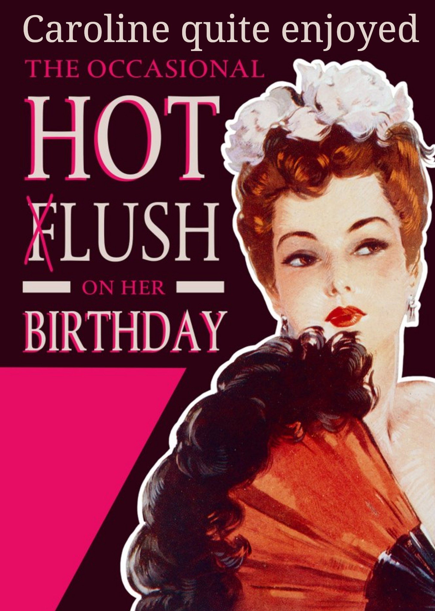 Moonpig Retro Funny Humour Hot Flush Menopause Personalised Friend Birthday Card, Large