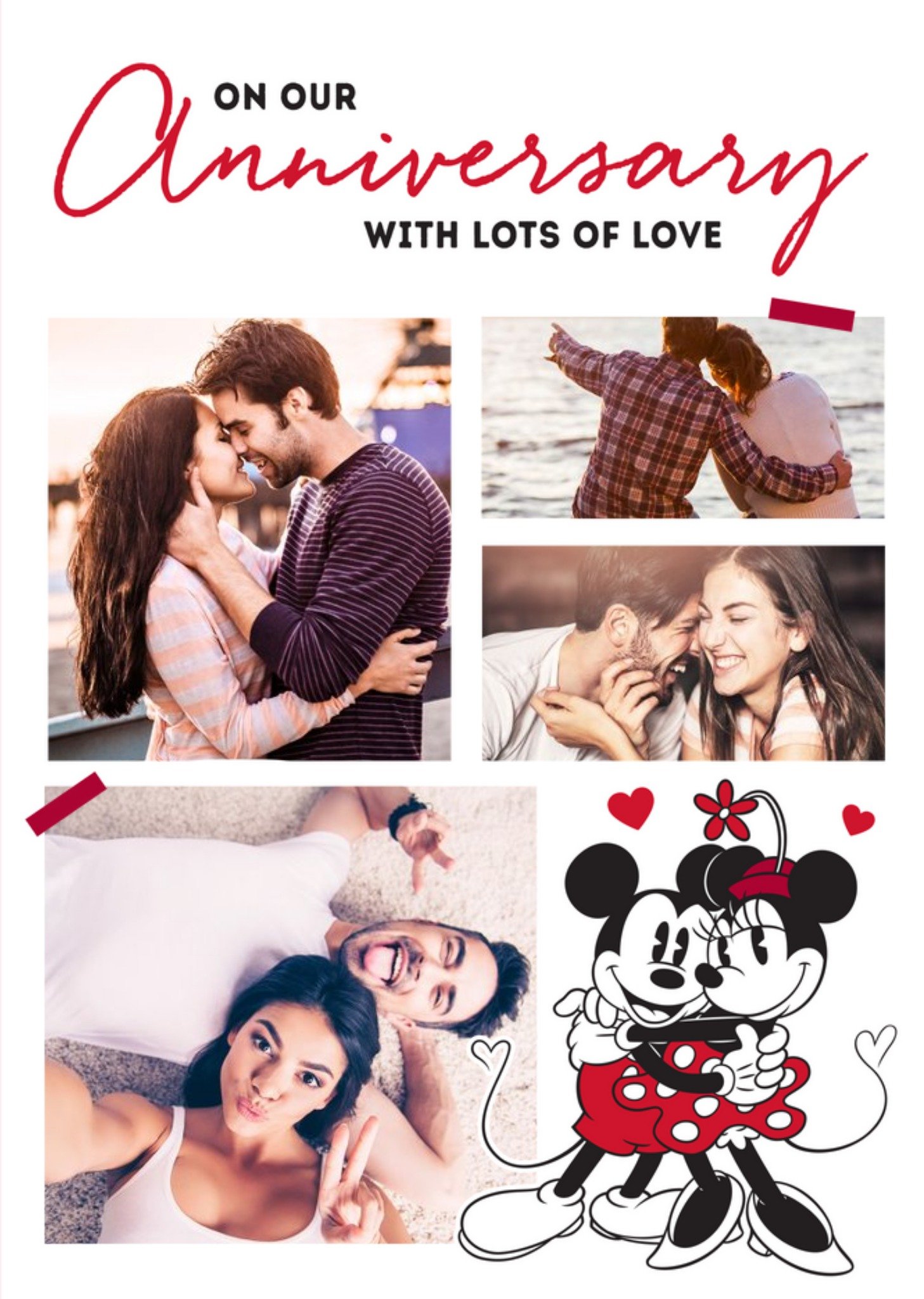 Disney Mickey And Minnie Mouse On Our Anniversary Photo Upload Card Ecard