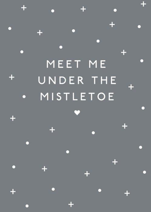 Meet Me Under The Mistletoe Snowflakes Christmas Card