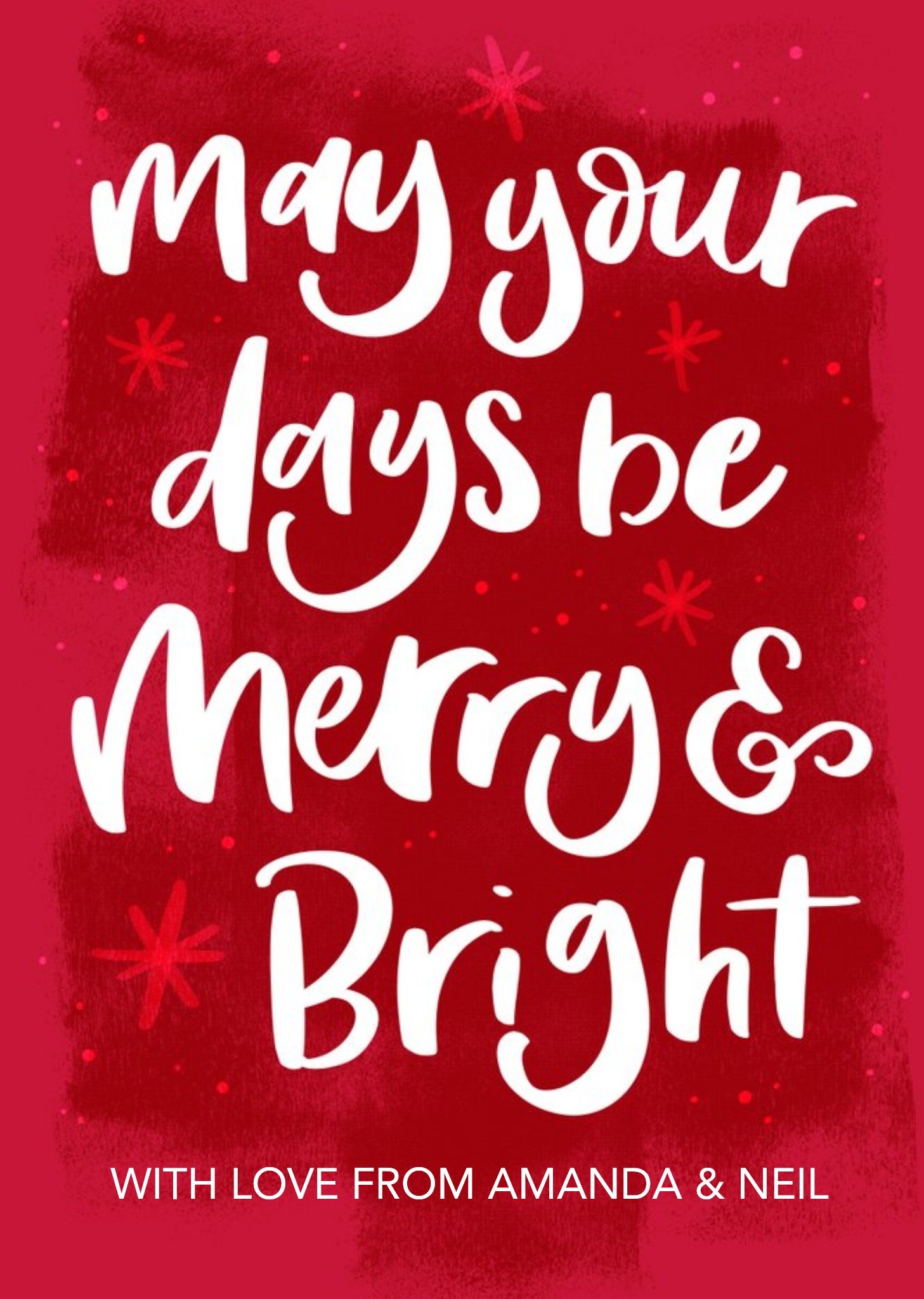 Moonpig Be Merry And Bright Red Personalised Christmas Card Ecard
