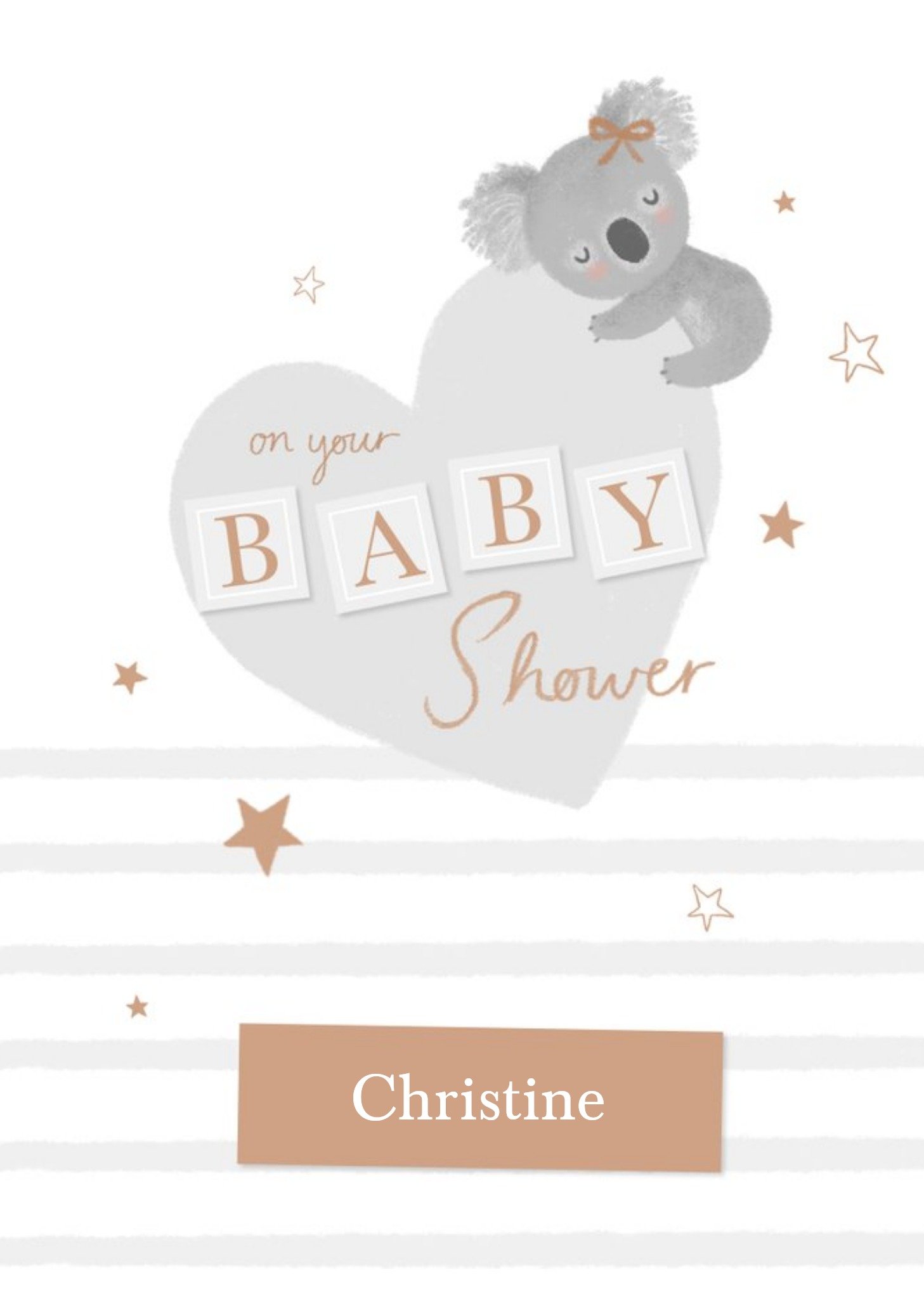 Moonpig Millicent Venton Illustrated Koala Baby Shower Card, Large