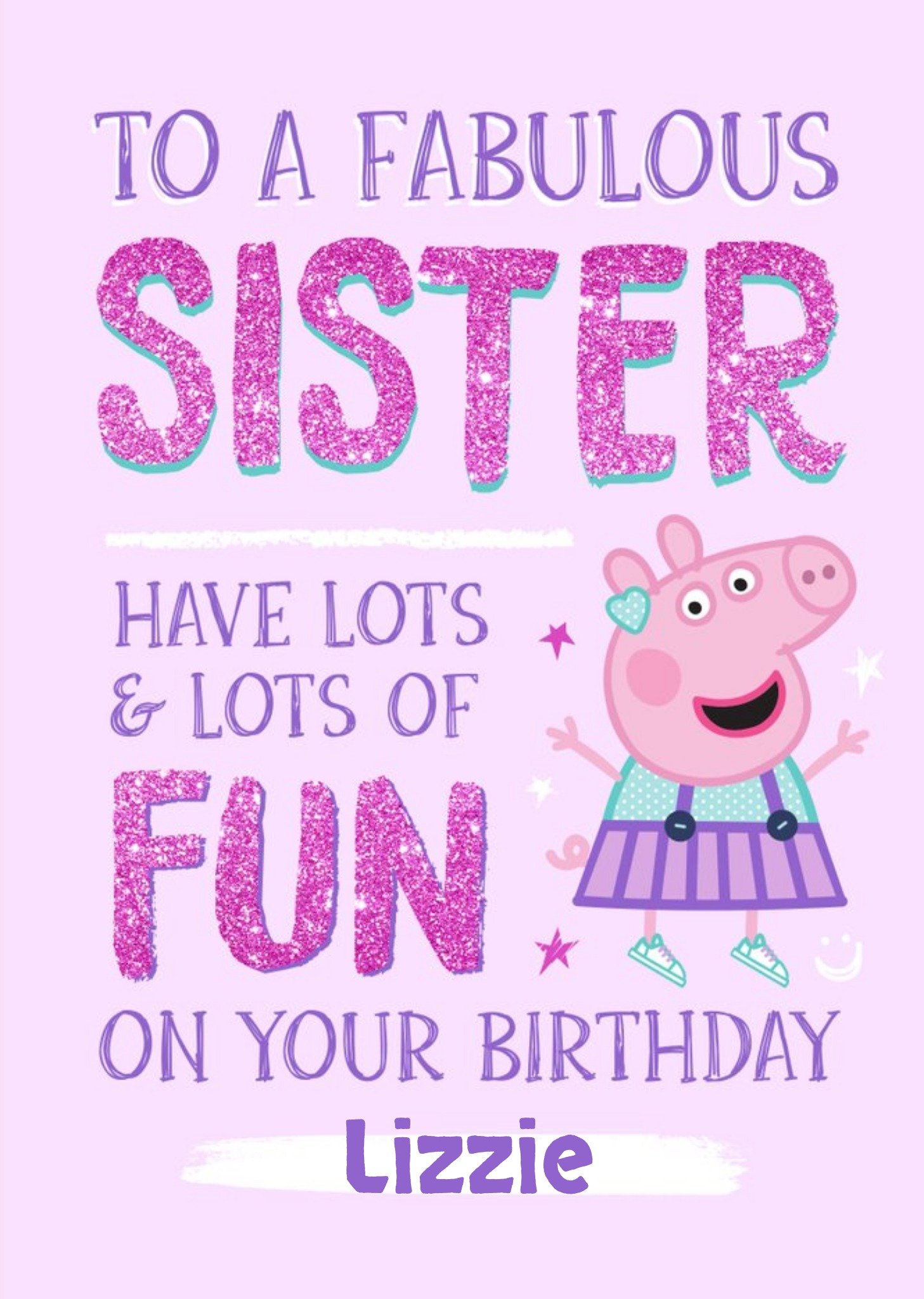 Peppa Pig Fabulous Sister Birthday Card, Large