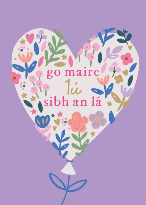 Natalie Alex Designs Illustrated Floral Balloon Irish 1st Anniversary Card