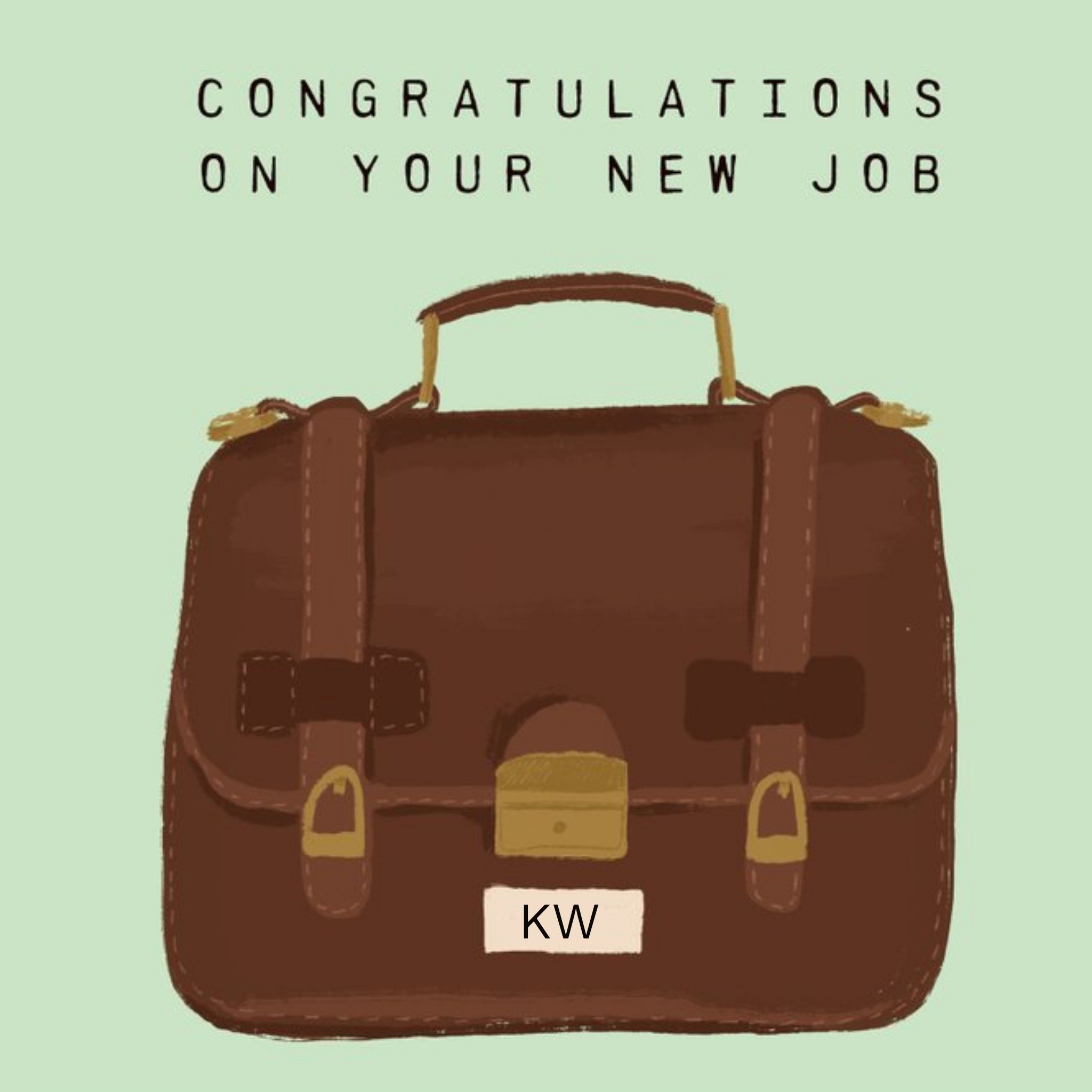 Moonpig Katy Welsh New Job Congratulations Briefcase Arty Card, Square