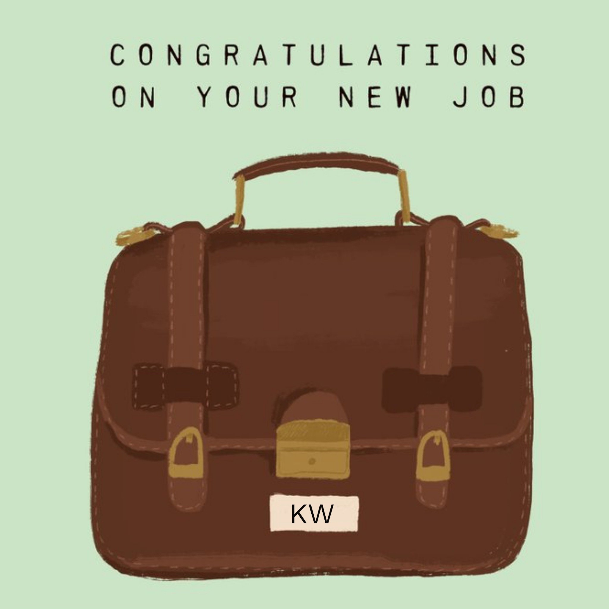 Katy Welsh New Job Congratulations Briefcase Arty Card, Square