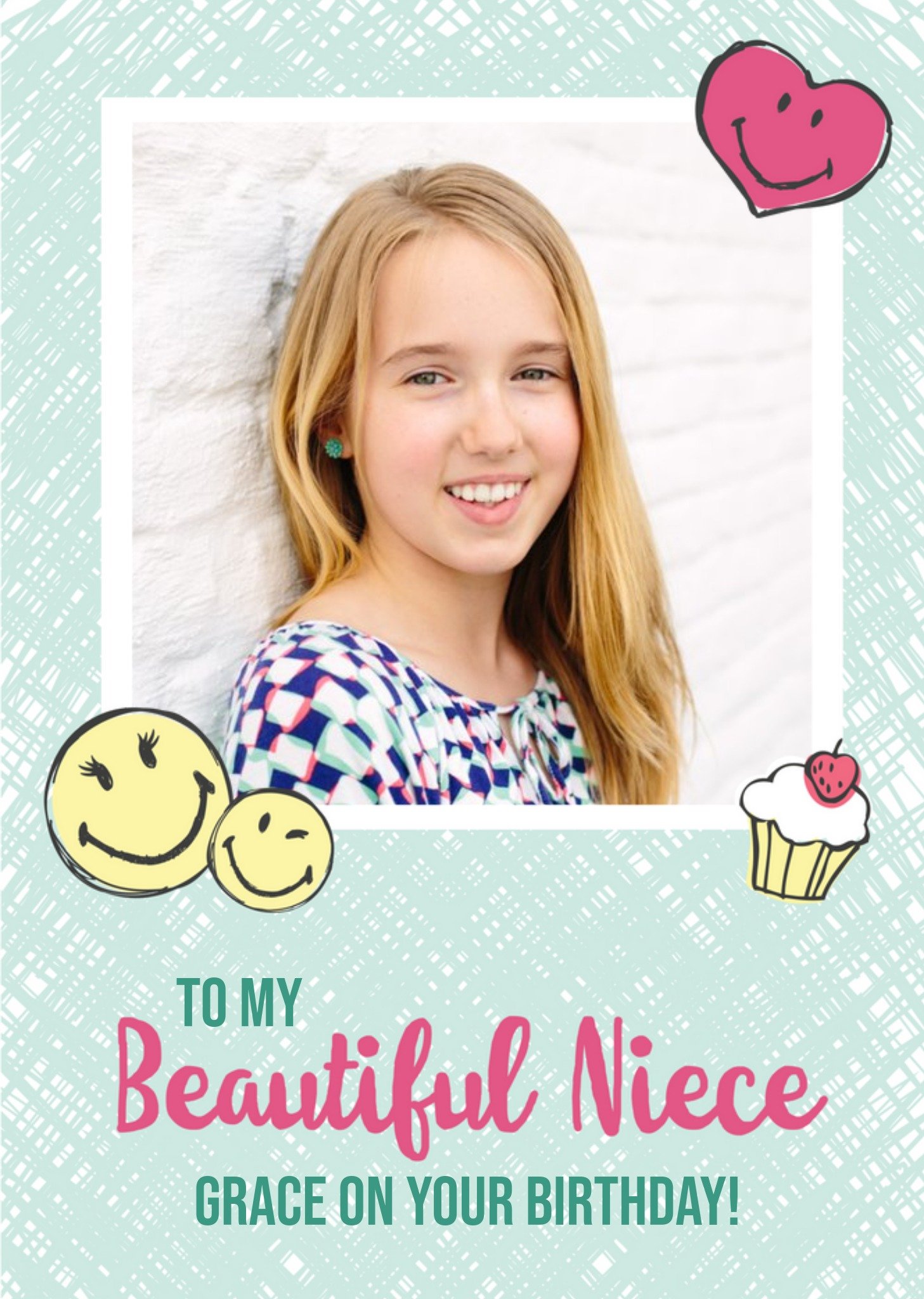 Moonpig Smiley World Beautiful Niece Photo Upload Card Ecard