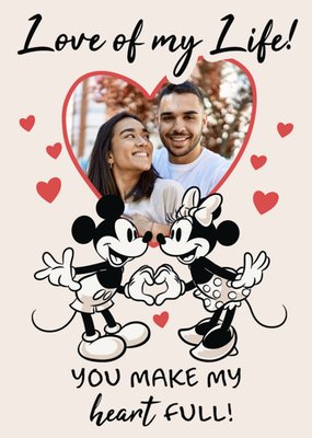 Mickey and Minnie Mouse Photo Upload Valentine's Day Card