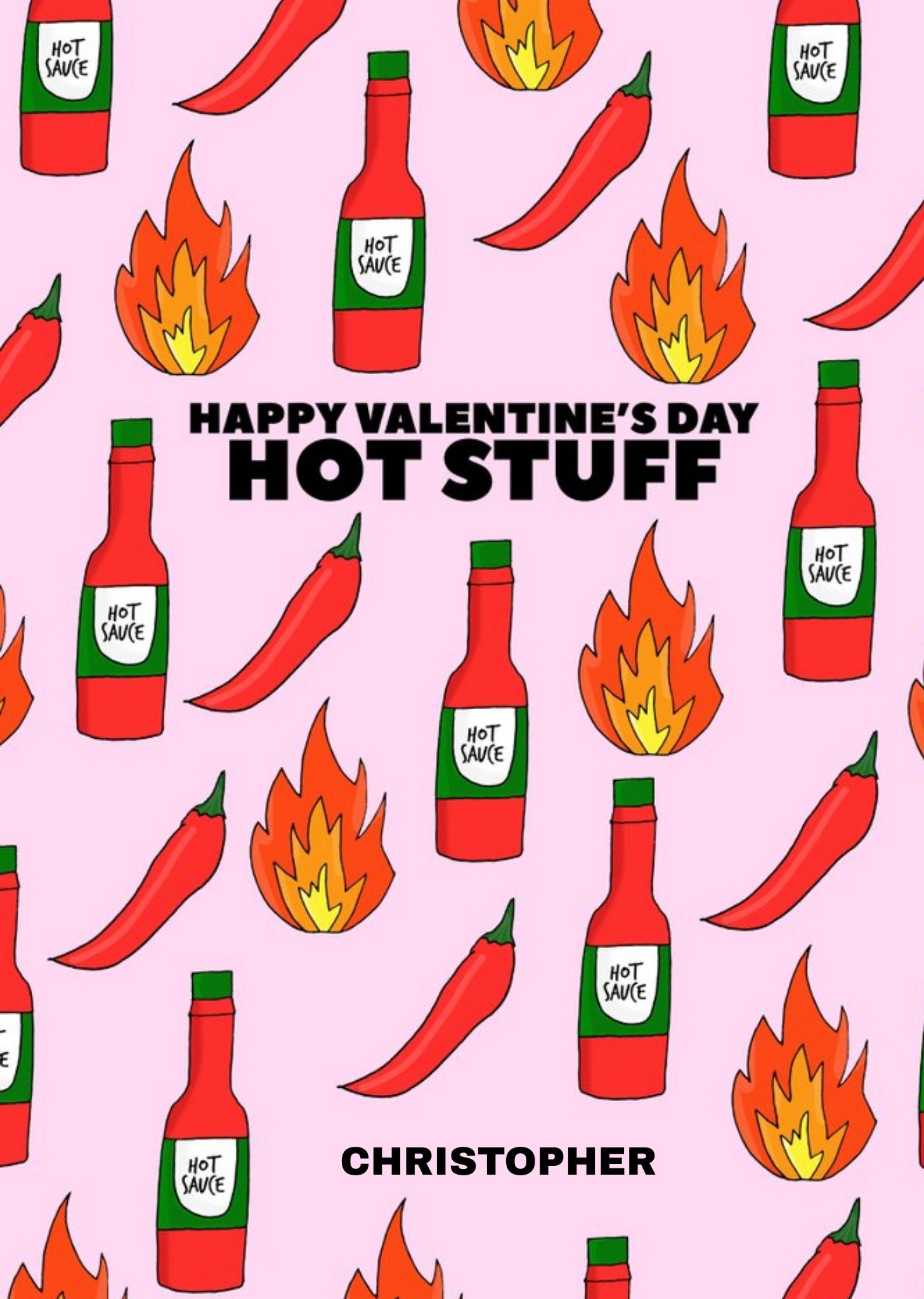 Moonpig Pearl And Ivy Valentine's Modern Hot Chillies Naughty Trendy Card, Large