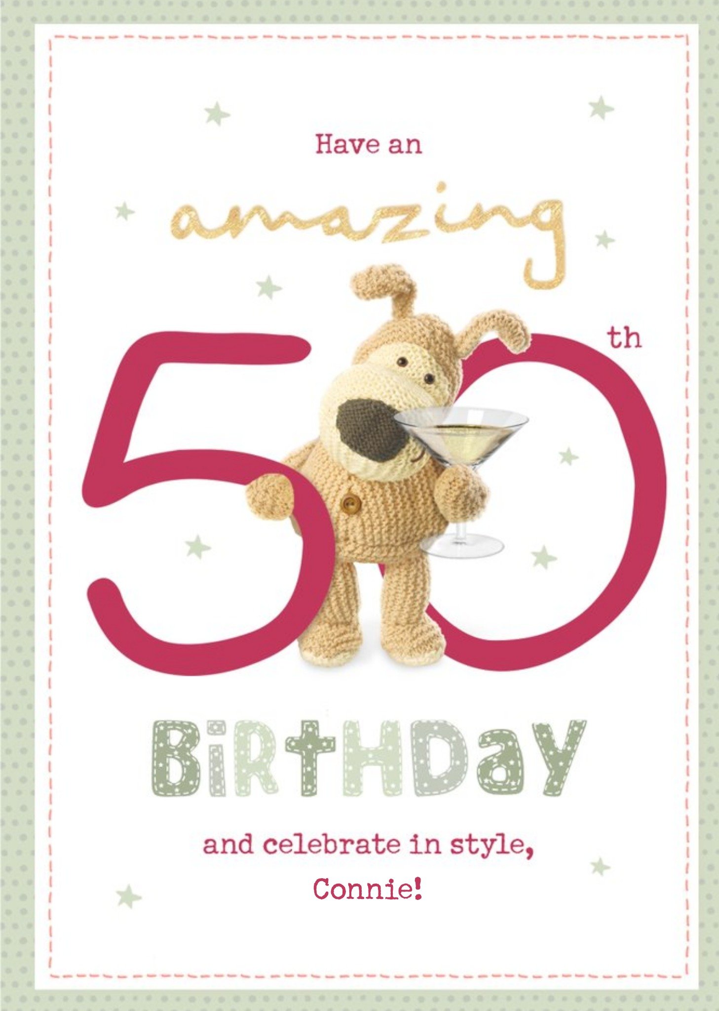 Boofle Have An Amazing 50th Birthday Card, Large
