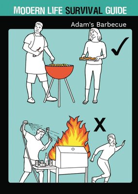 Personalised Modern Life Barbeque Survival Guide Card
