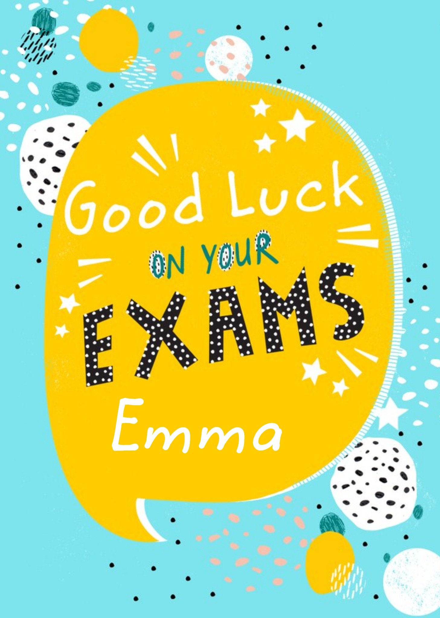 Moonpig Bright Graphic Design Good Luck On Your Exams Card, Large