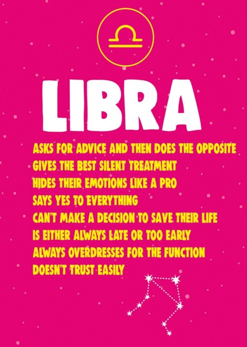 Cheeky Chops Libra Star Sign Birthday Card