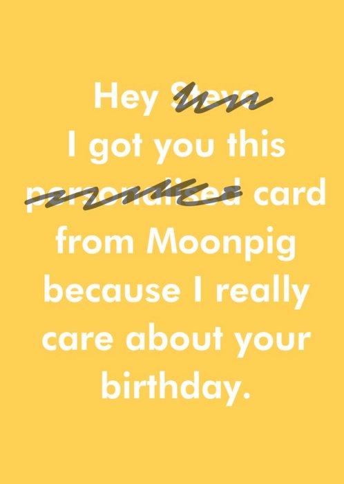 Objectables Funny I really Care Personalised Birthday Card