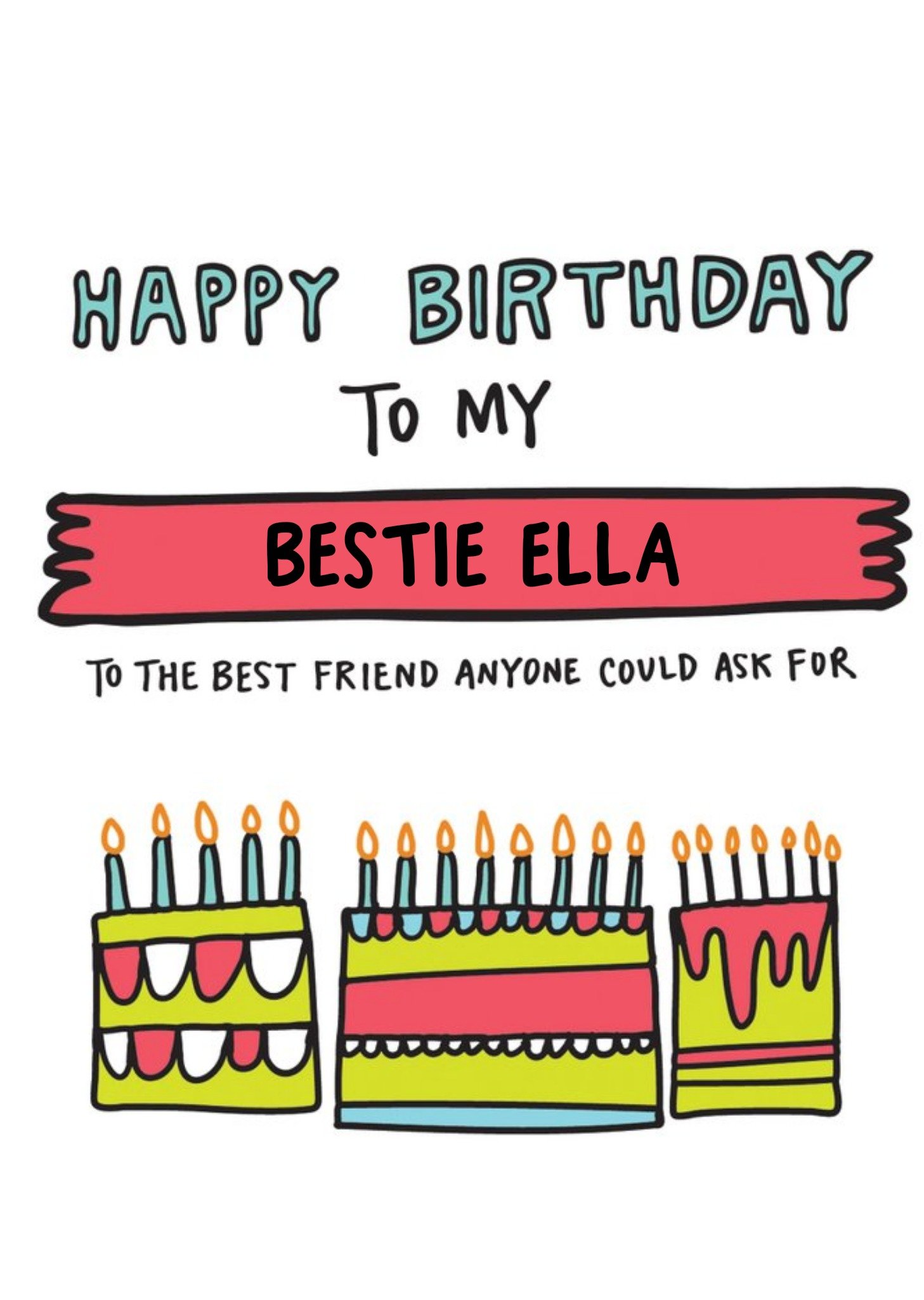 Angela Chick Bestie Birthday Card