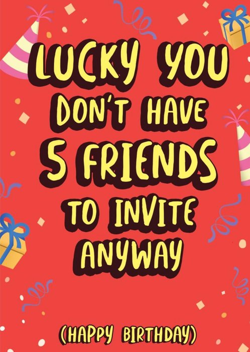 Typographic Covid 6 Friends Rule Happy Birthday Card