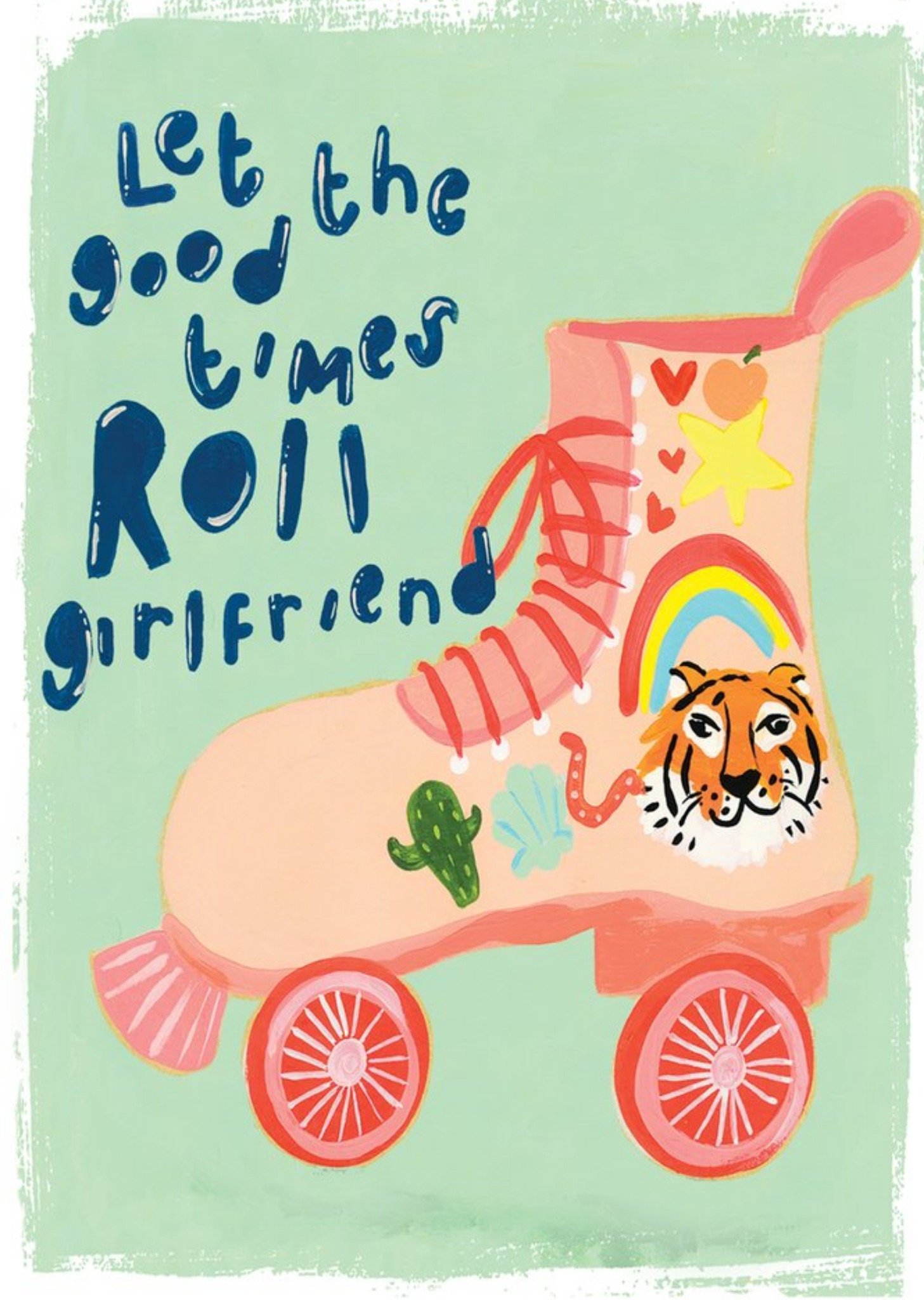 Sooshichacha Roller Skate Let The Good Times Roll Girlfriend Birthday, Large Card