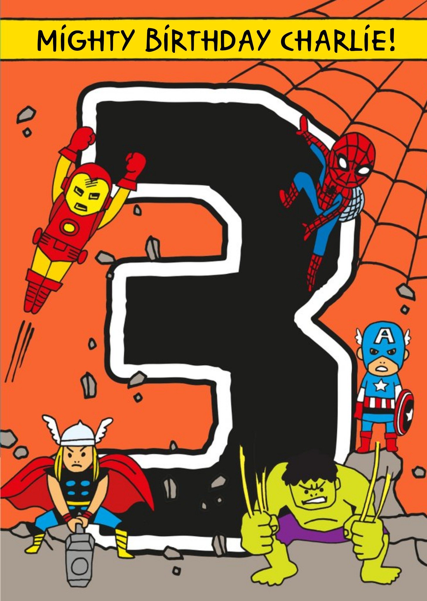 Disney Marvel Comics Mighty 3rd Birthday Card Ecard
