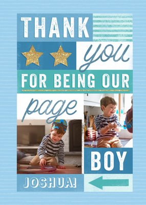 Page Boy Thank You Photo Upload Card