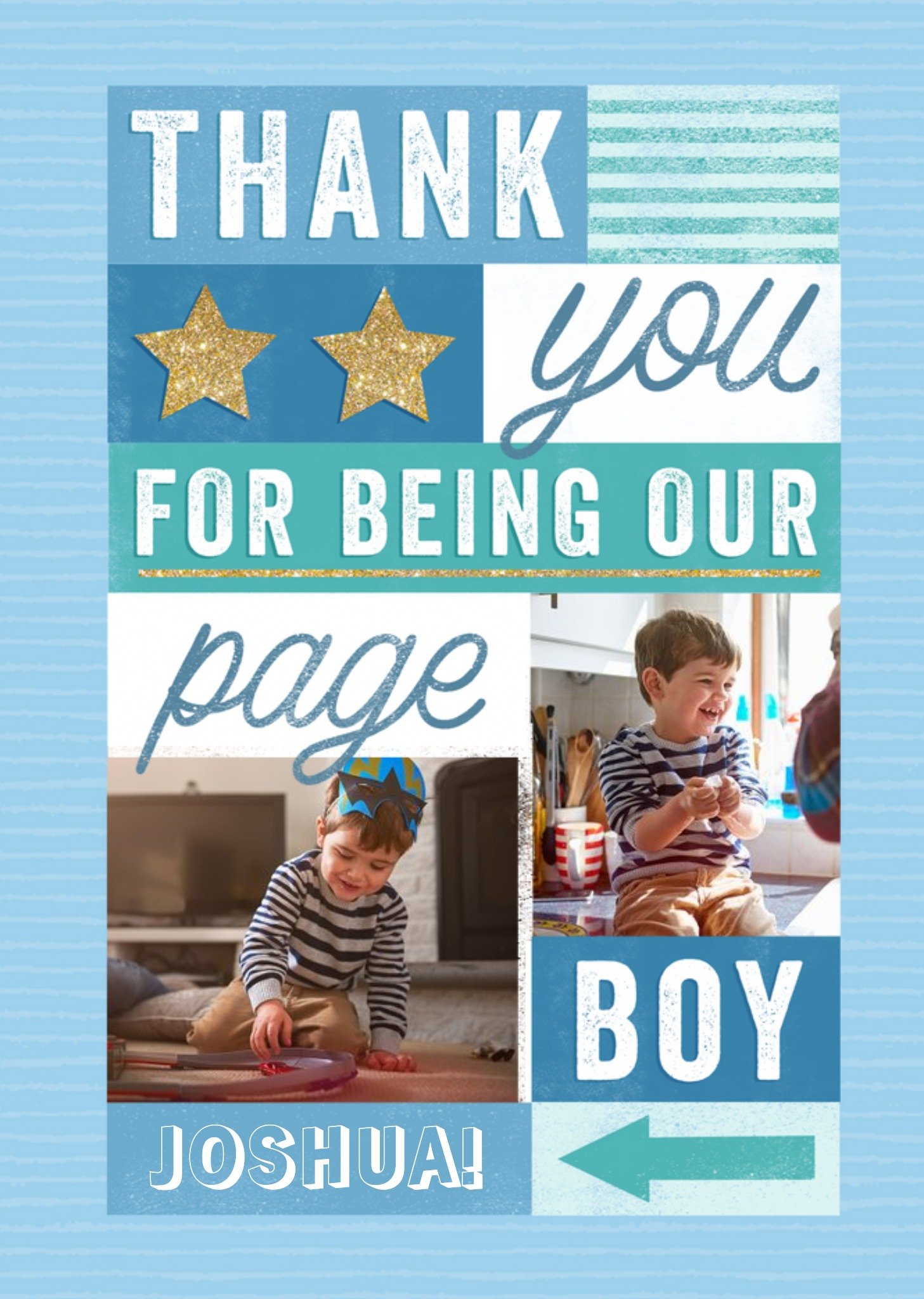 Page Boy Thank You Photo Upload Card Ecard