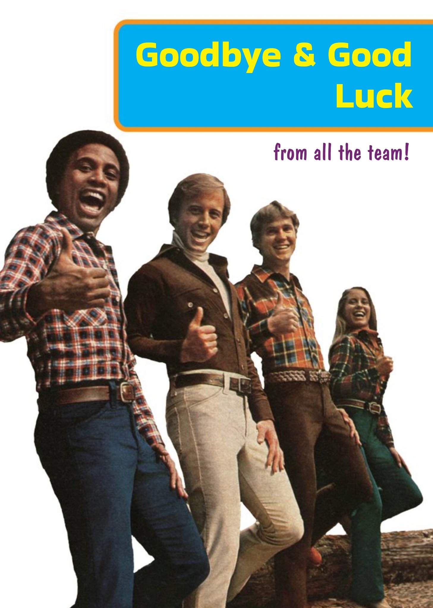 Retro Goodbye And Good Luck From All The Team Personalised Leaving Card Ecard