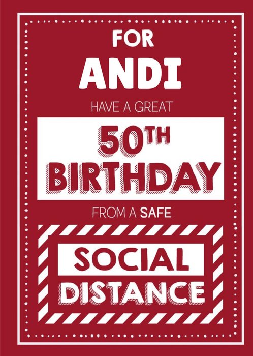 Jam and Toast Have A Great 50th Brirthday From A Safe Social Distance Card