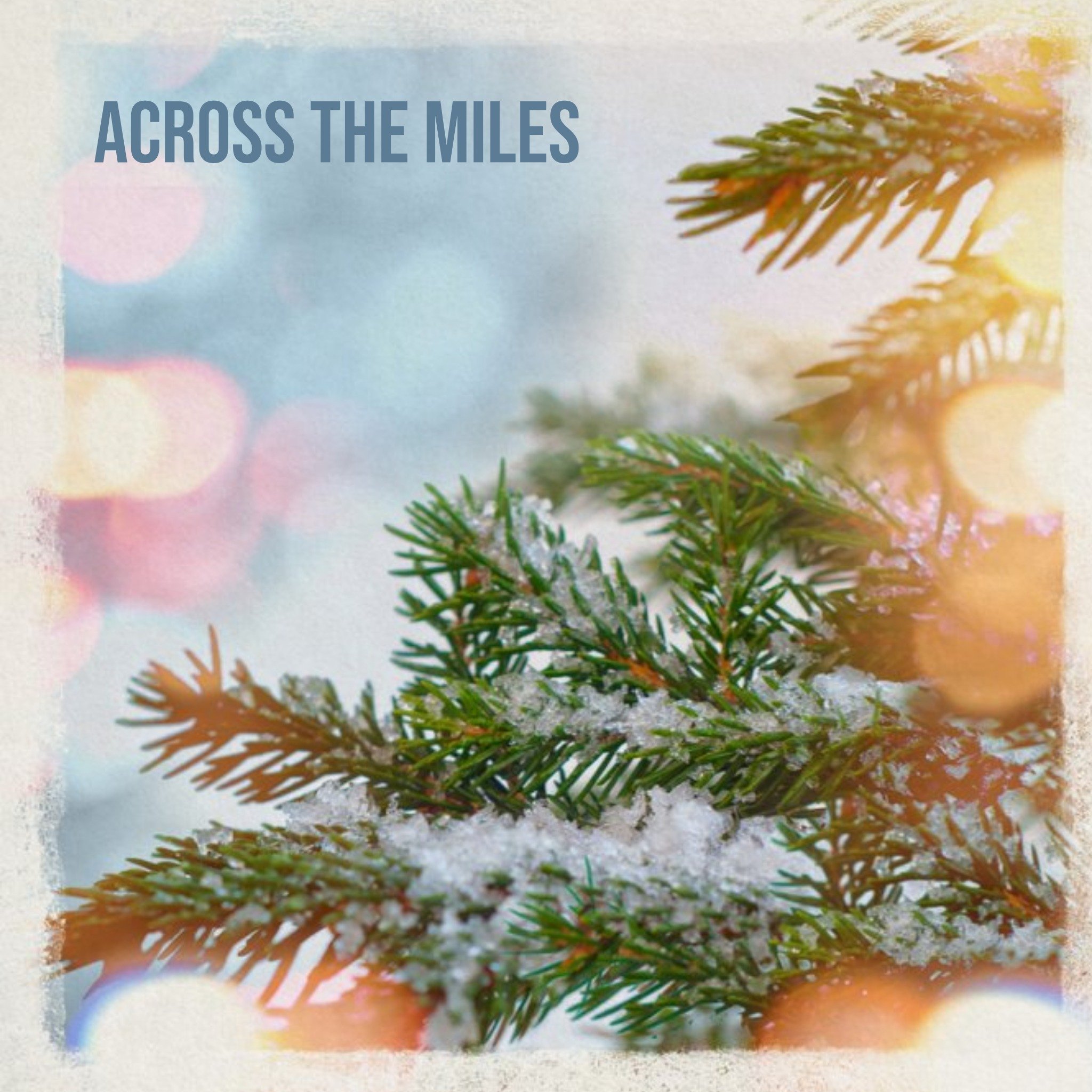 Across The Miles Pine Tree Personalised Christmas Card, Square