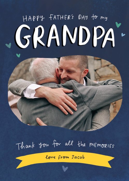 The Happy News Grandpa Photo Upload Father's Day Card