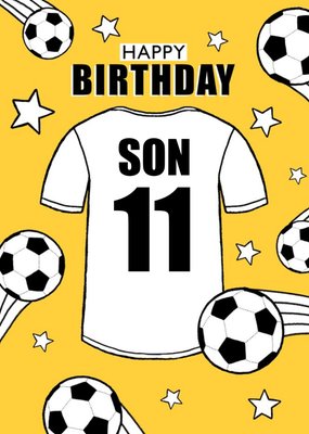 Personalised Football Tshirt Happy Birthday Card