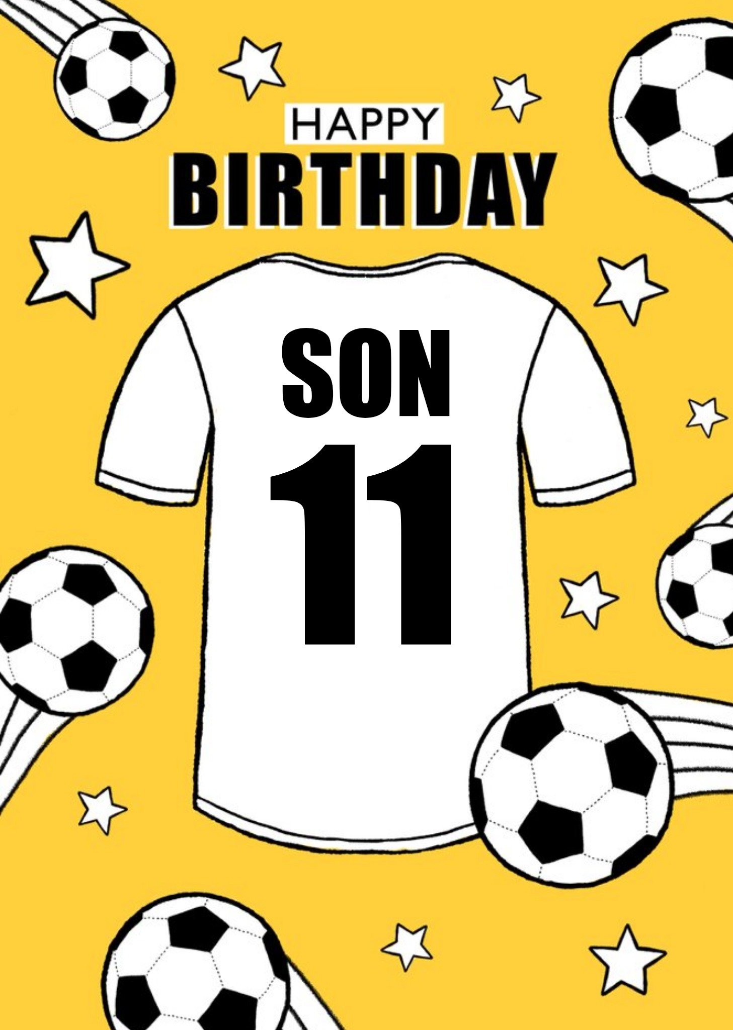 Moonpig Personalised Football Tshirt Happy Birthday Card, Large