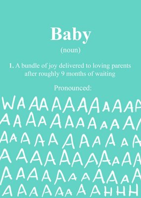 Funny New Baby Dictionary Definition Postcard