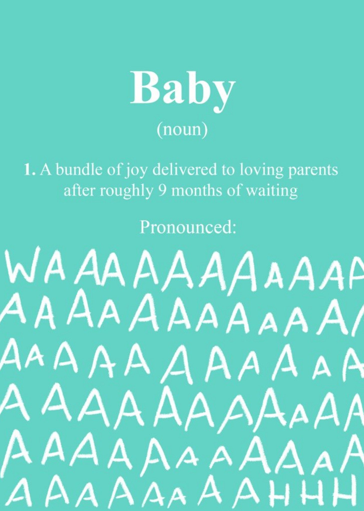 Moonpig Funny New Baby Dictionary Definition Postcard
