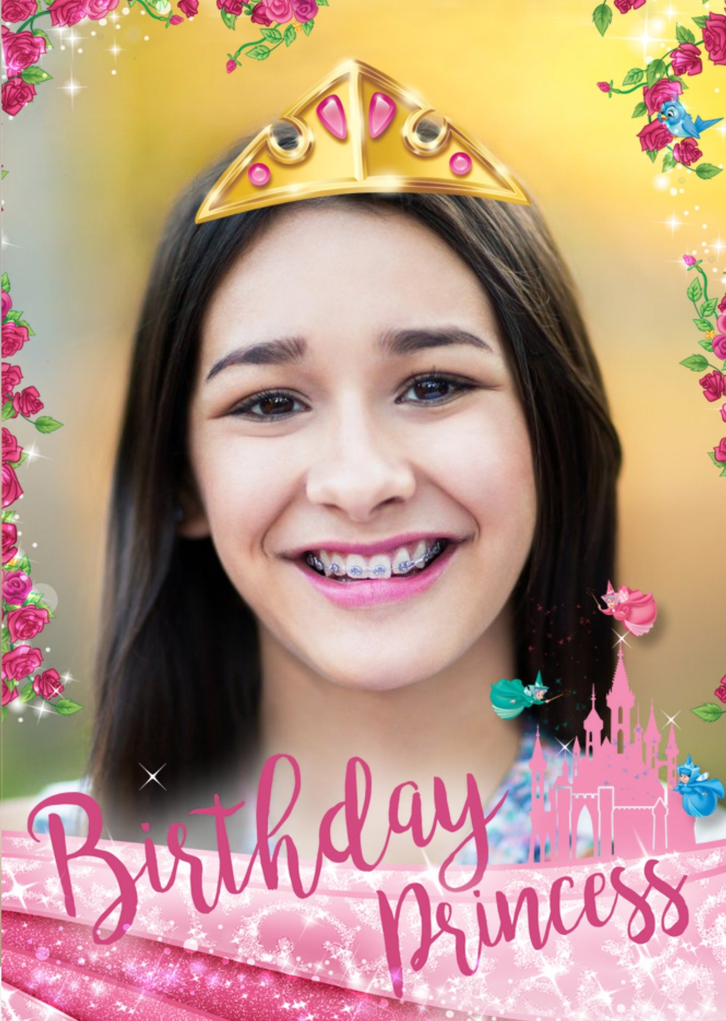 Disney Princess Sleeping Beauty Photo Upload Birthday Card Ecard