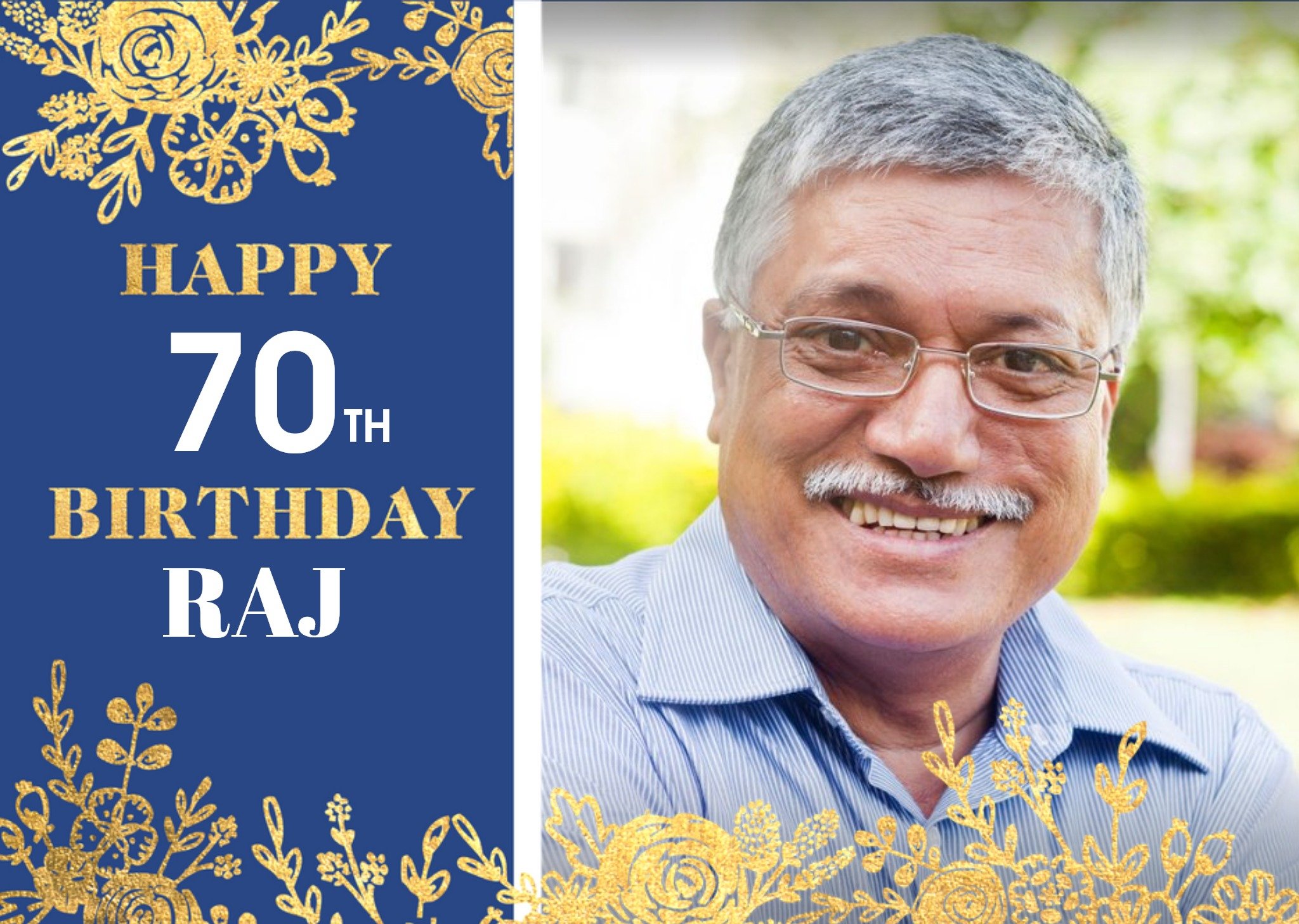 70th Birthday Photo Upload Card Ecard