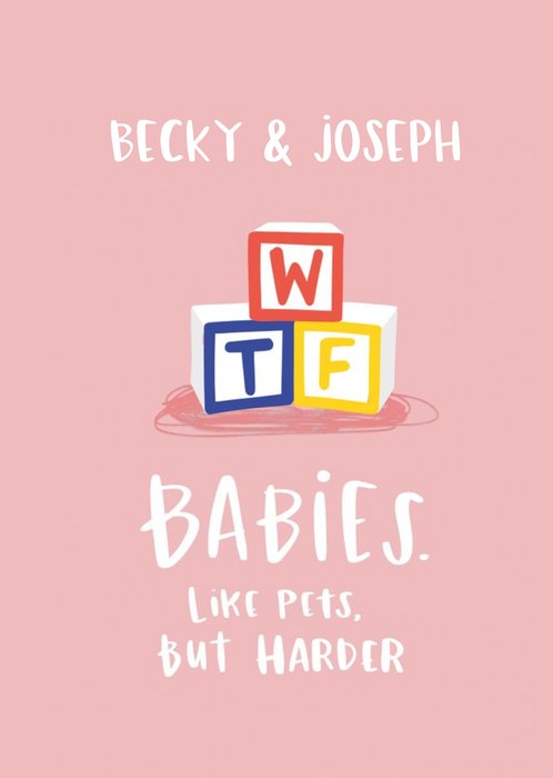 Lucy Maggie WTF Babies Like Pets But Harder New Baby Card
