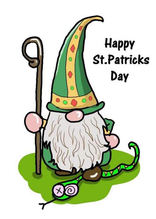 Karen Flanart Funny Illustrated Gnome St Patrick's Day Card