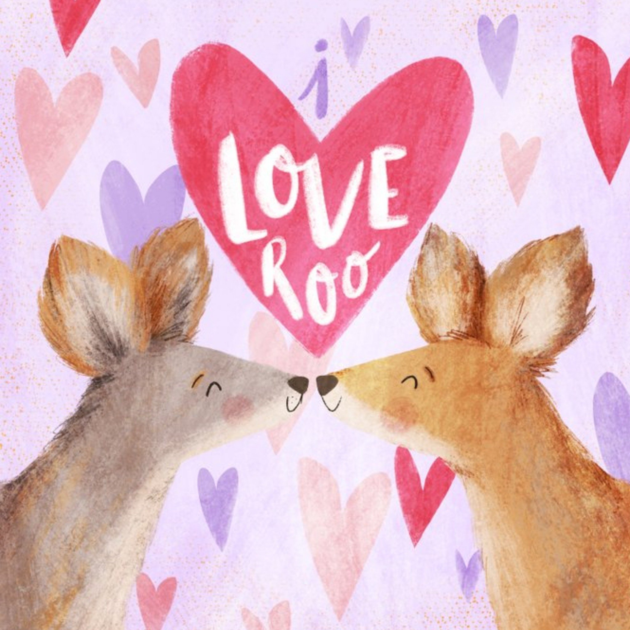 Love Hearts Rachel Gyan Illustration Love Anniversary LGBTQ+ Valentines Card, Square