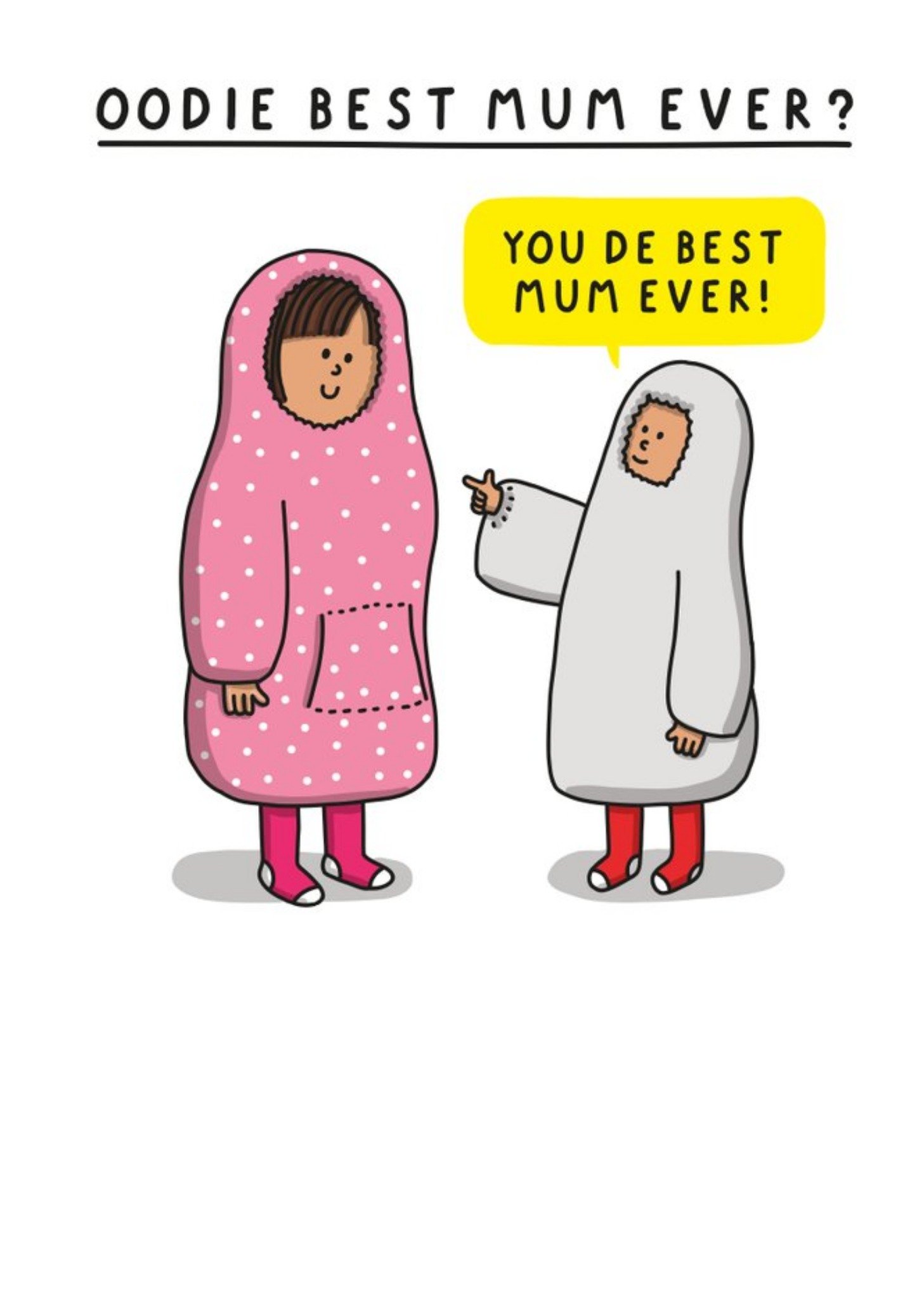 Moonpig Illustration Of Mother And Child Wearing Oodies Humorous Mother's Day Card Ecard