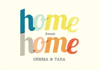 Bright Letters Personalised New Home Card