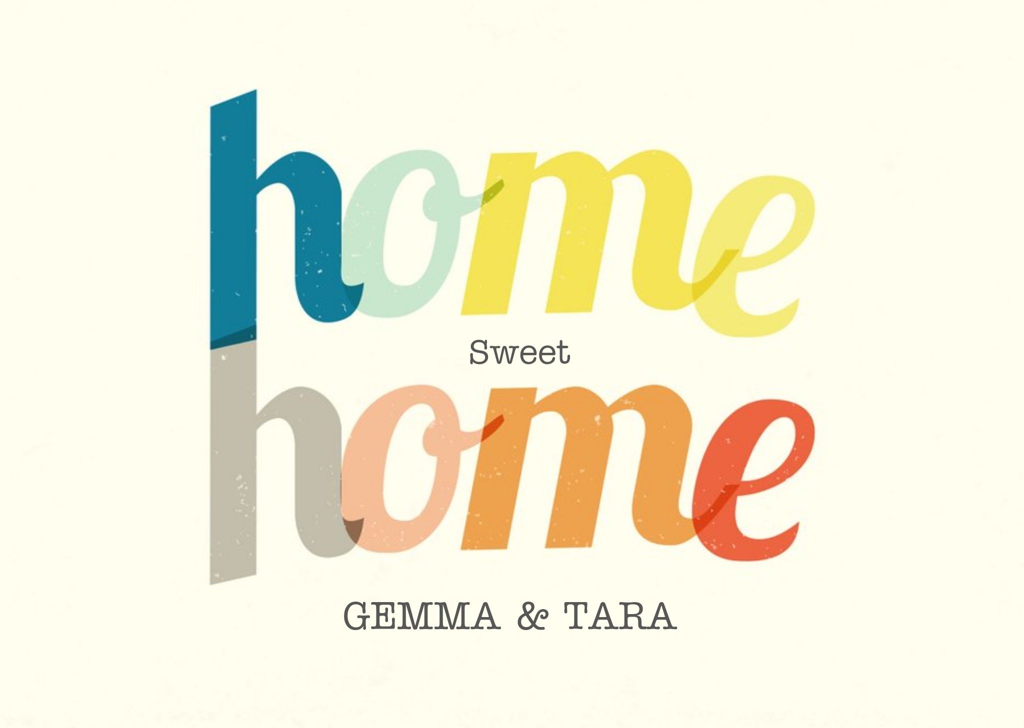 Bright Letters Personalised New Home Card