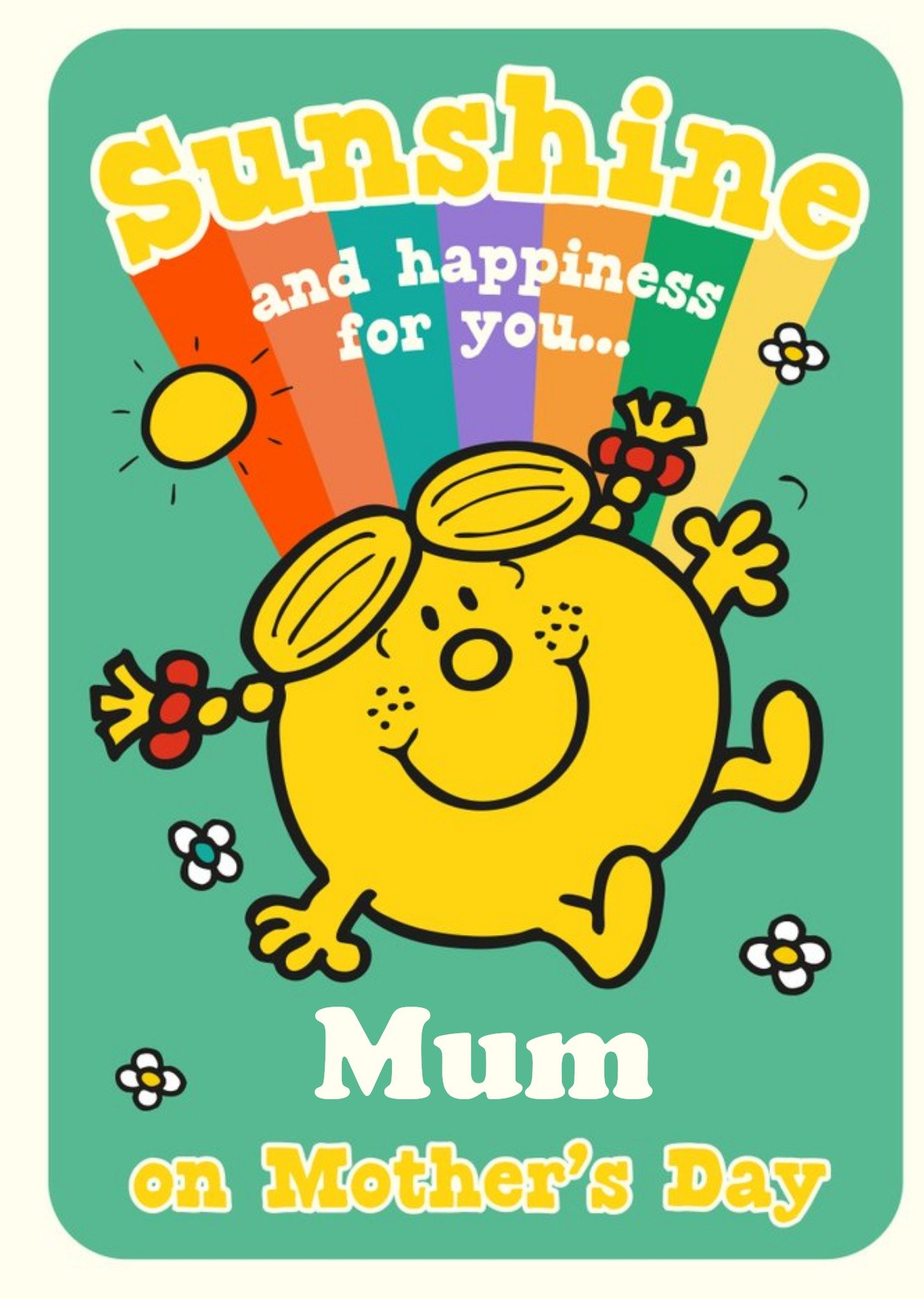 Moonpig Little Miss Sunshine Mr Men Sunshine And Happiness To You Mum On Mothers Day Card, Large