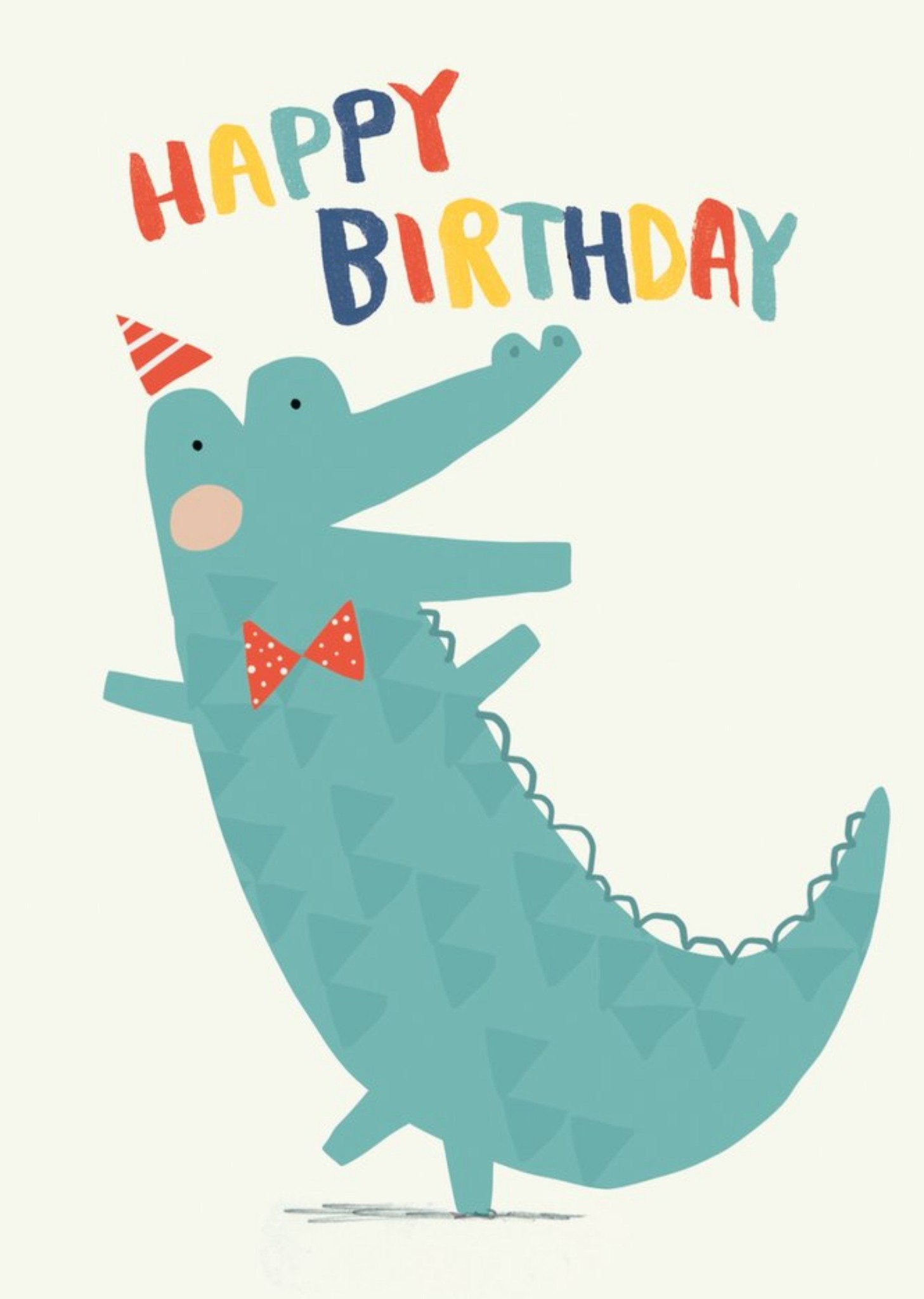 Moonpig Cute Crococodile In Bow Tie Birthday Card, Large