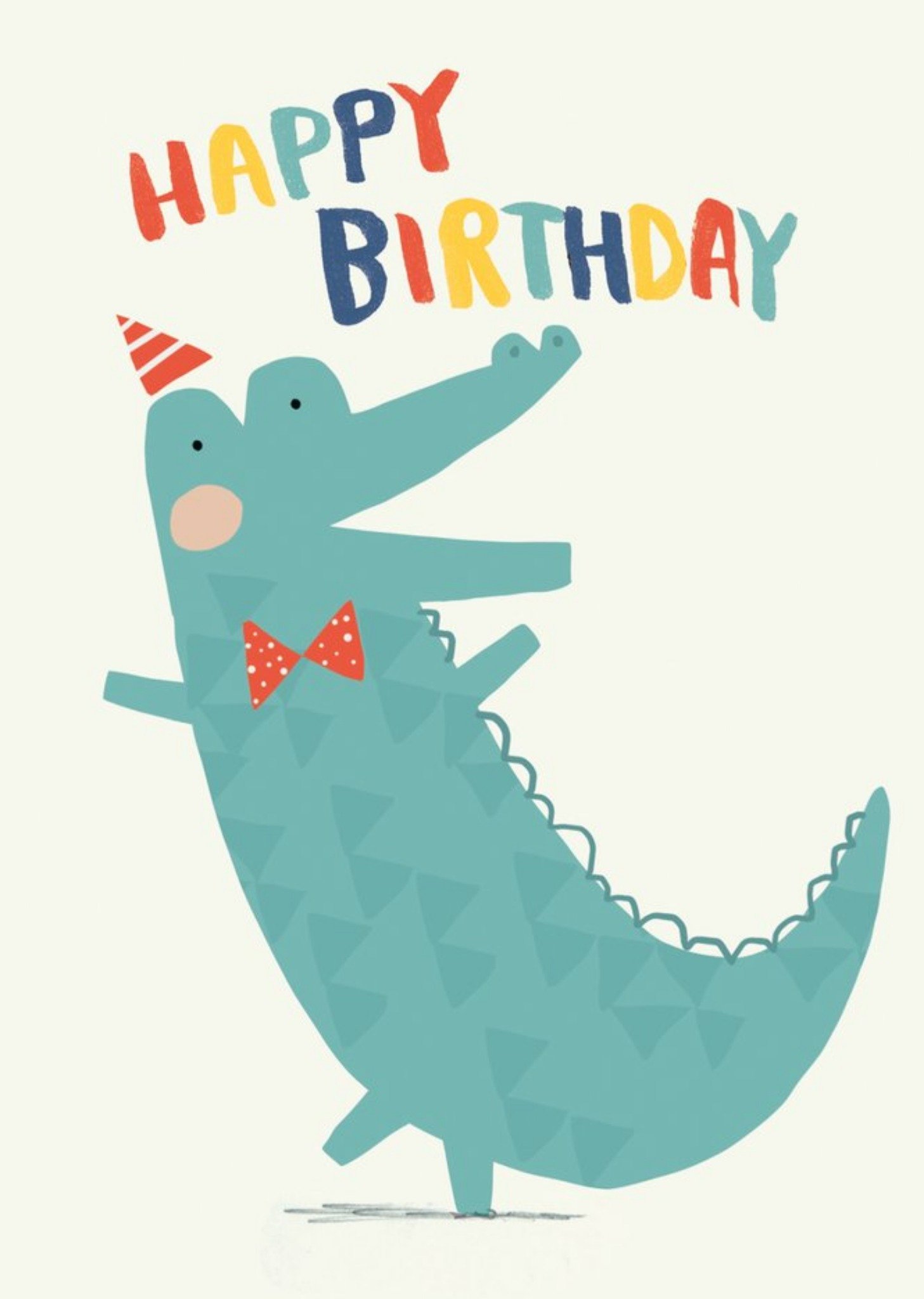 Cute Crococodile In Bow Tie Birthday Card Ecard