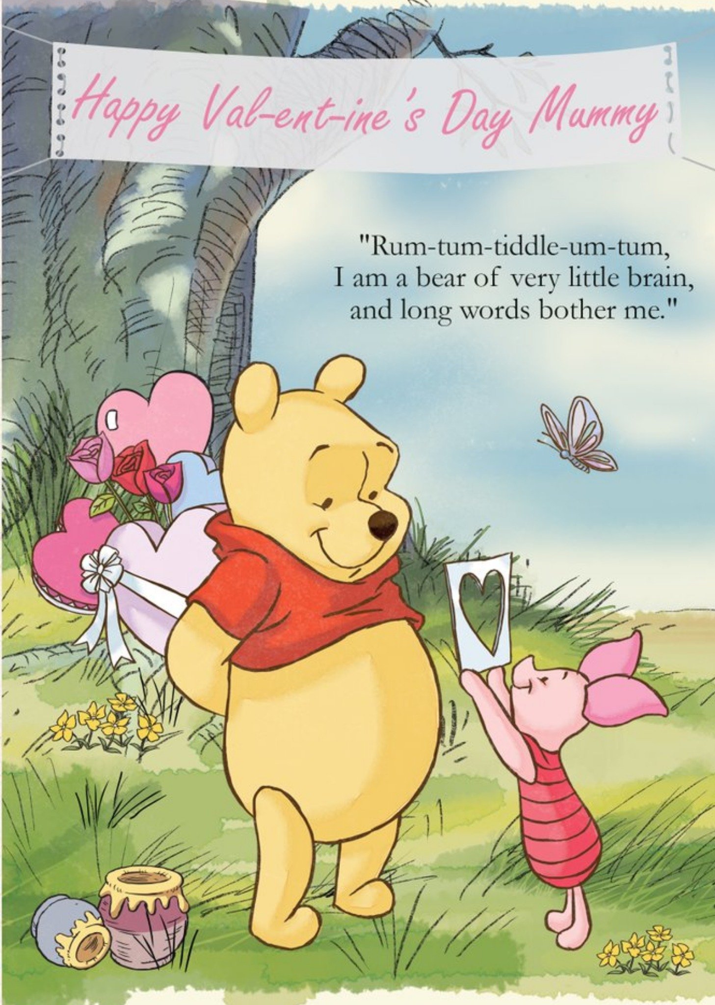 Disney Winnie The Pooh Happy Valentines Day Card