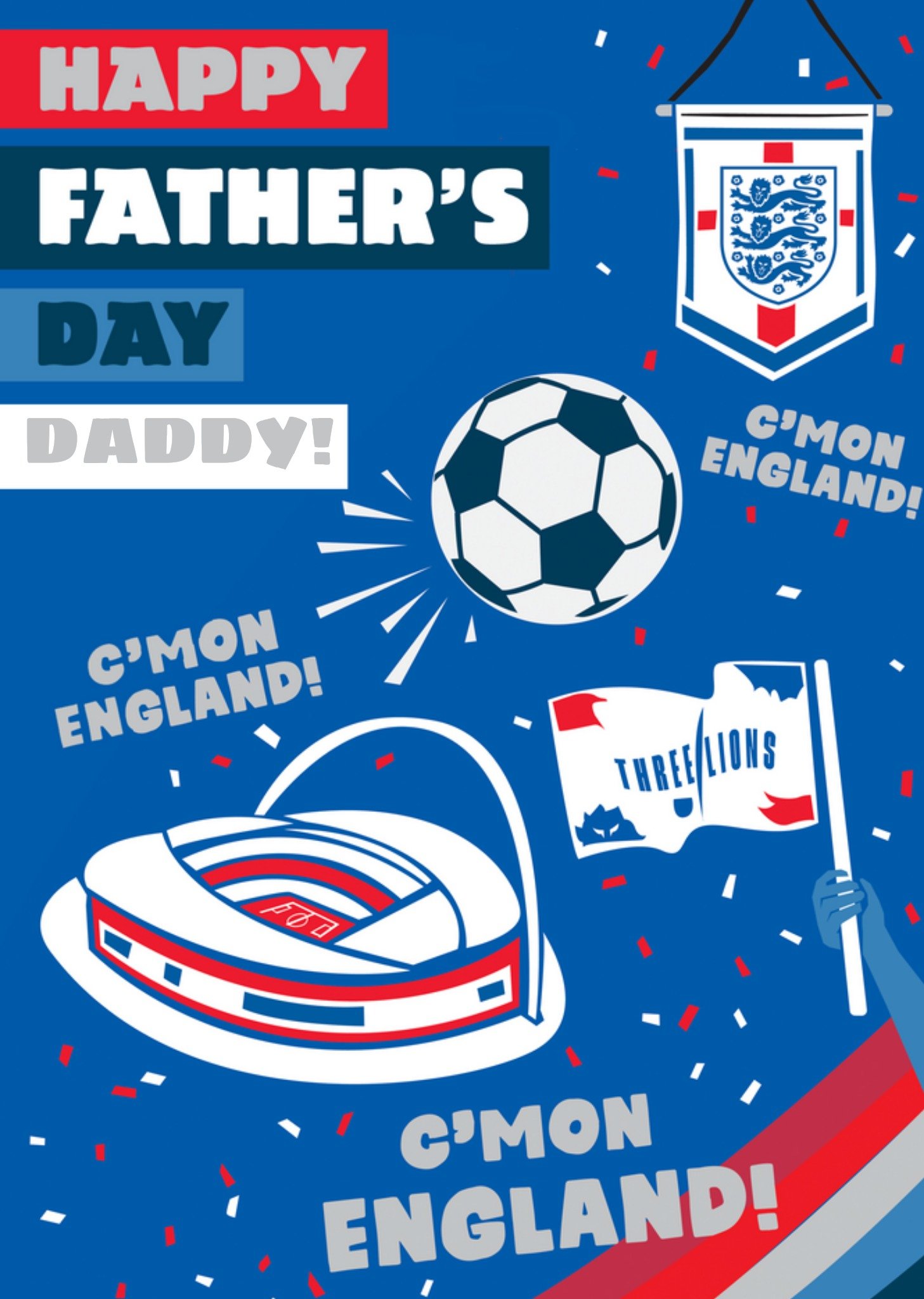 Moonpig Danilo England Happy Fathers Day Daddy Come On England Card, Large