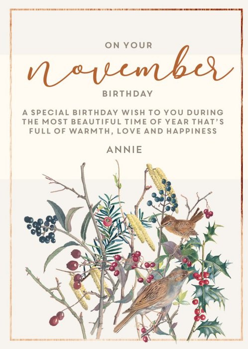 Edwardian Lady On Your November Birthday Card